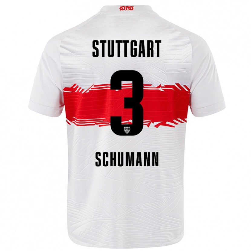 Danxen Uomo Maglia Frederik Schumann #3 Bianco Rosso Kit Gara Home 2025/26 Maglietta