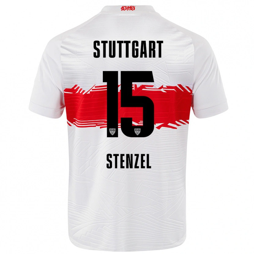 Danxen Uomo Maglia Pascal Stenzel #15 Bianco Rosso Kit Gara Home 2025/26 Maglietta