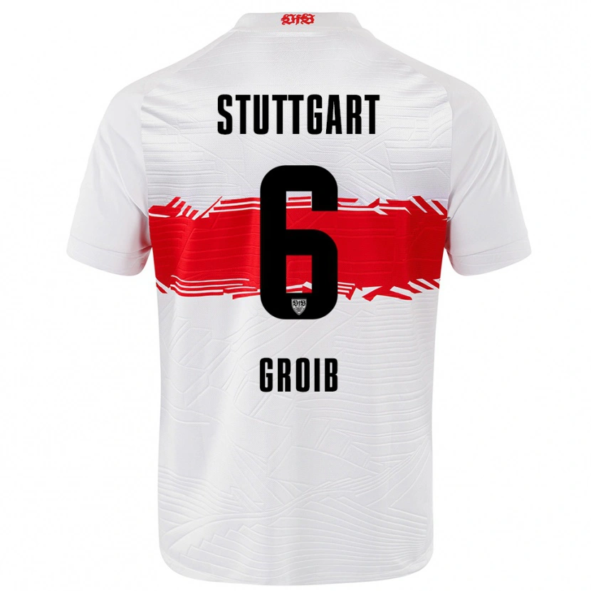Danxen Uomo Maglia Alexander Groiß #6 Bianco Rosso Kit Gara Home 2025/26 Maglietta