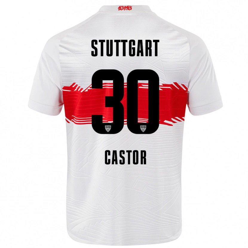 Danxen Uomo Maglia Joy Castor #30 Bianco Rosso Kit Gara Home 2025/26 Maglietta