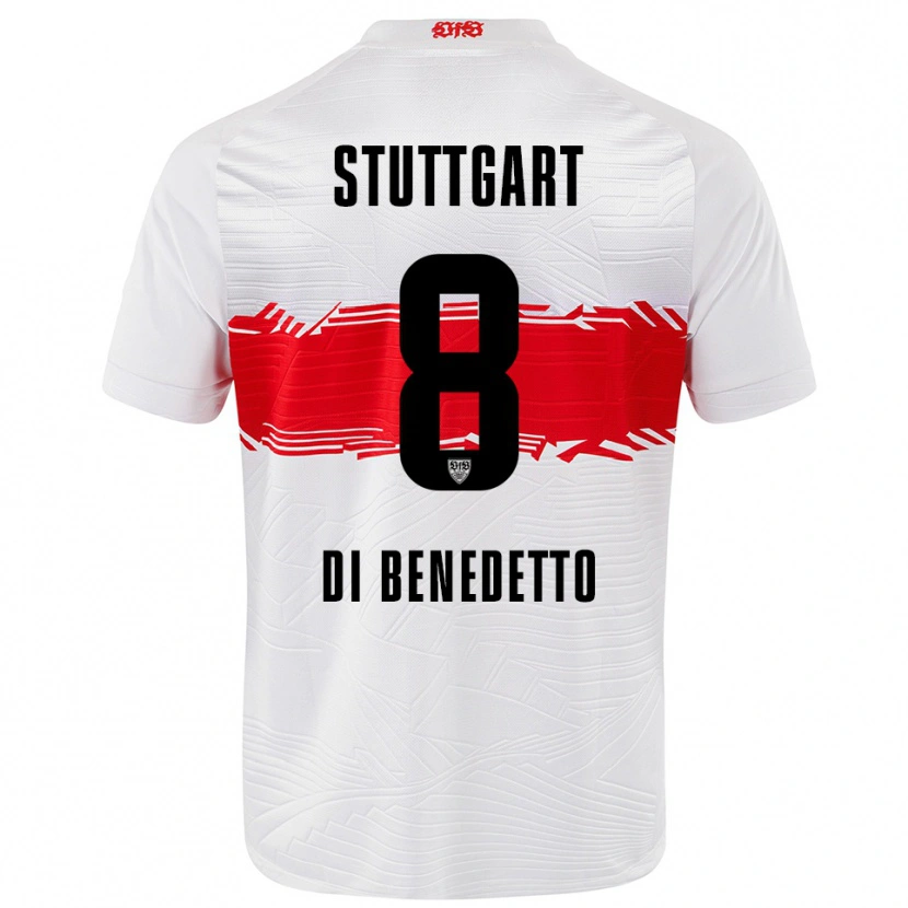 Danxen Uomo Maglia Samuele Di Benedetto #8 Bianco Rosso Kit Gara Home 2025/26 Maglietta