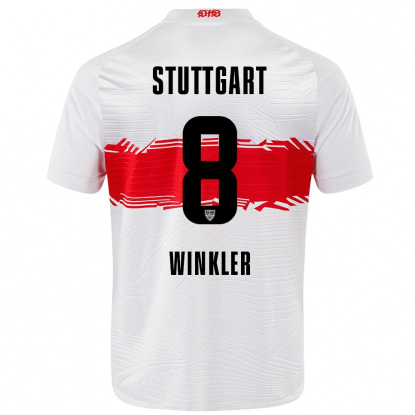 Danxen Uomo Maglia Nathan Winkler #8 Bianco Rosso Kit Gara Home 2025/26 Maglietta