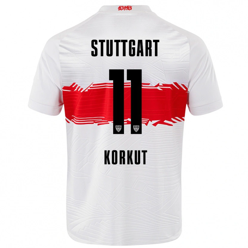 Danxen Uomo Maglia Efe Korkut #11 Bianco Rosso Kit Gara Home 2025/26 Maglietta