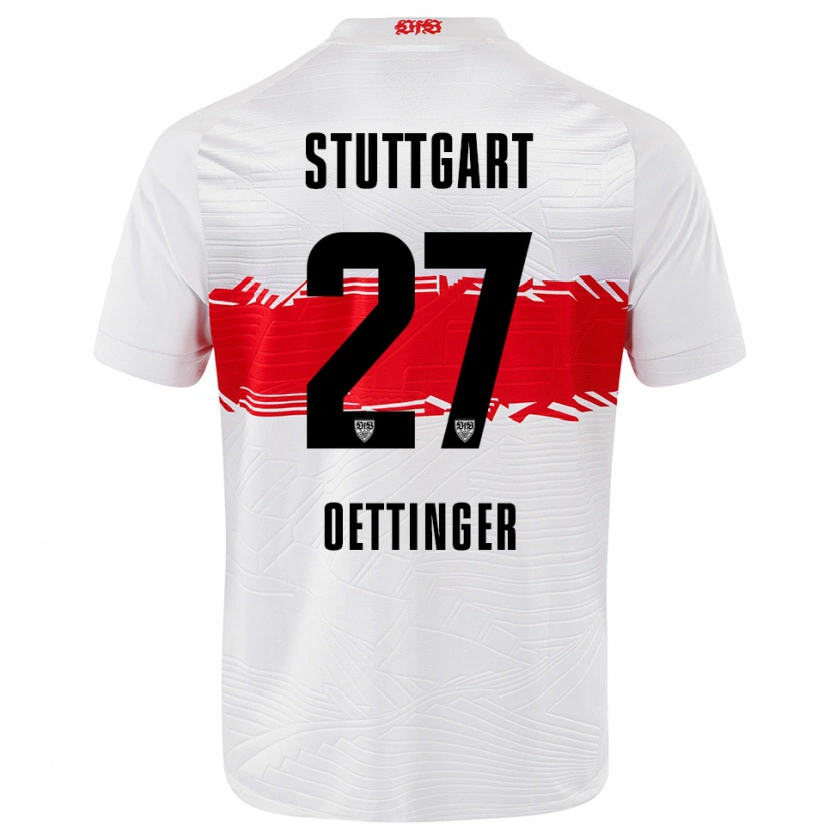 Danxen Uomo Maglia Jannik Oettinger #27 Bianco Rosso Kit Gara Home 2025/26 Maglietta