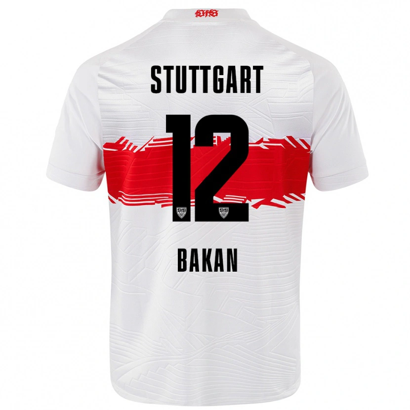 Danxen Uomo Maglia Eren Bakan #12 Bianco Rosso Kit Gara Home 2025/26 Maglietta
