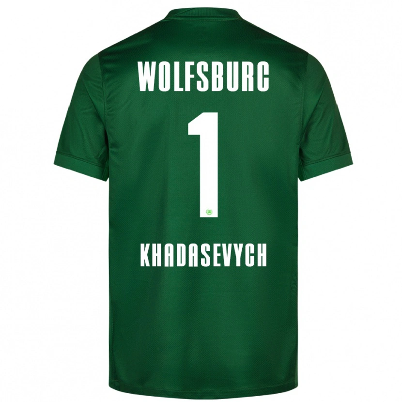 Danxen Uomo Maglia Kyrylo Khadasevych #1 Verde Bianco Kit Gara Home 2025/26 Maglietta