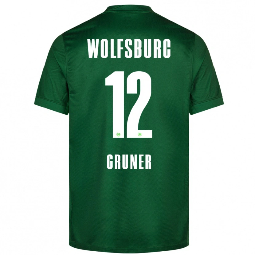 Danxen Uomo Maglia Paul Gruner #12 Verde Bianco Kit Gara Home 2025/26 Maglietta
