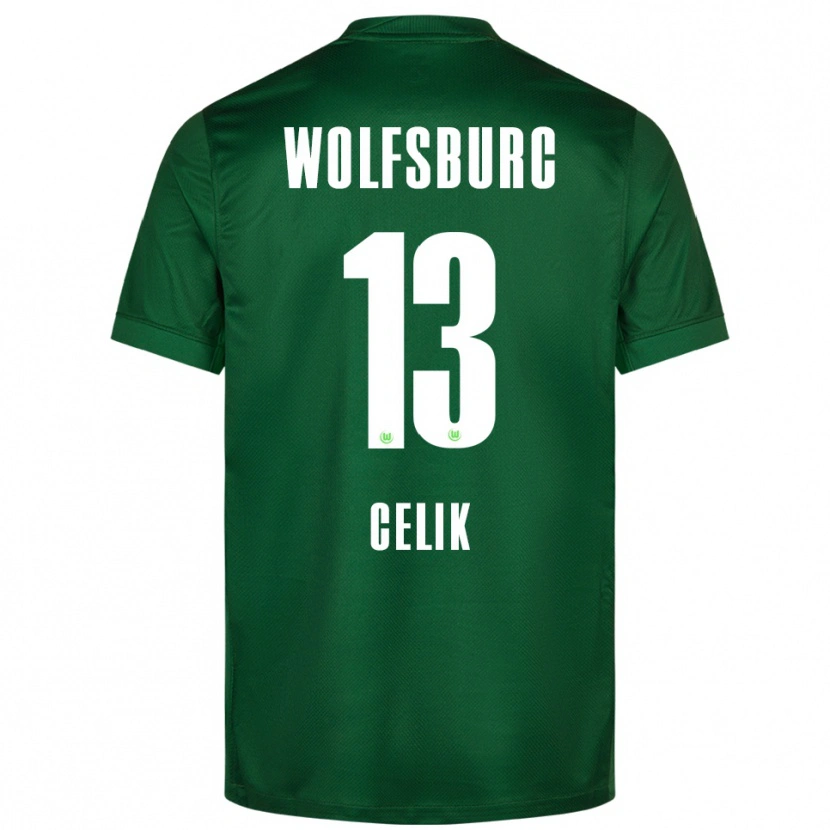 Danxen Uomo Maglia Dennis Celik #13 Verde Bianco Kit Gara Home 2025/26 Maglietta