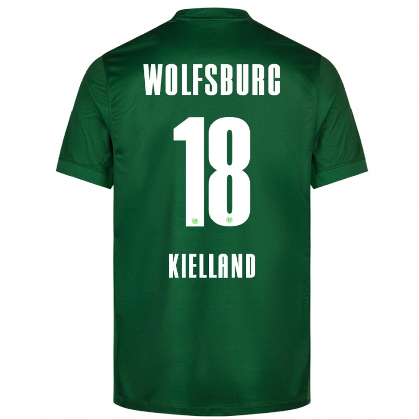 Danxen Uomo Maglia Justine Kielland #18 Verde Bianco Kit Gara Home 2025/26 Maglietta