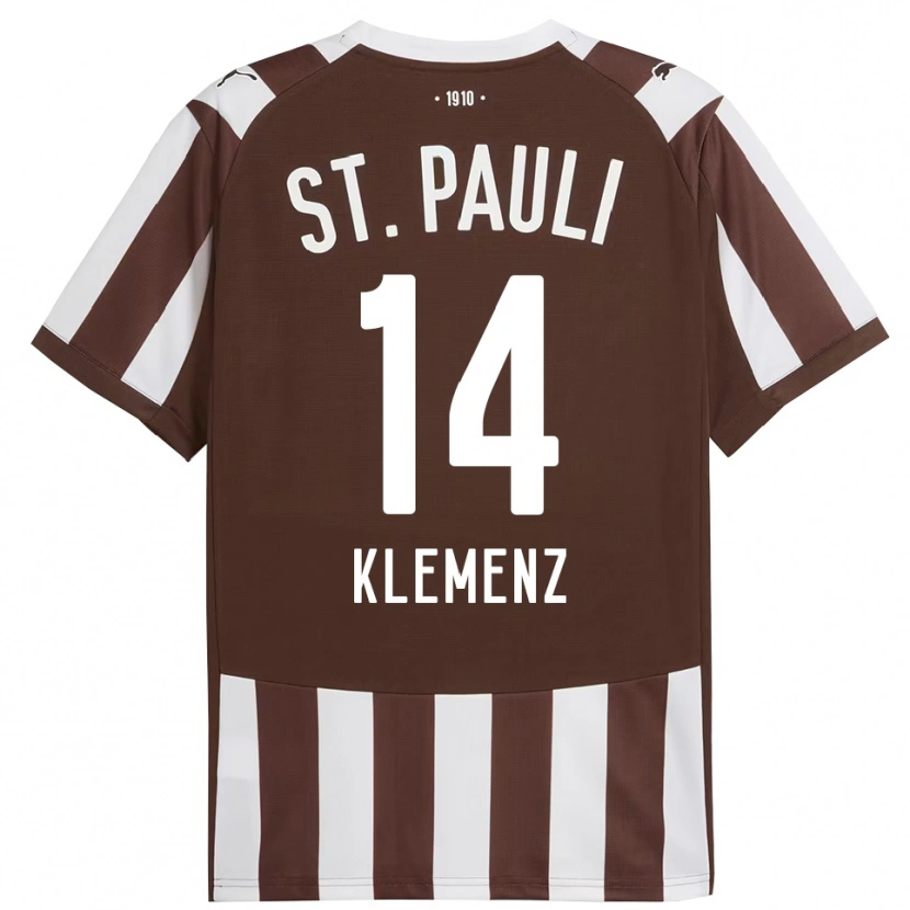 Danxen Uomo Maglia Julian Klemenz #14 Caffè Bianco Kit Gara Home 2025/26 Maglietta