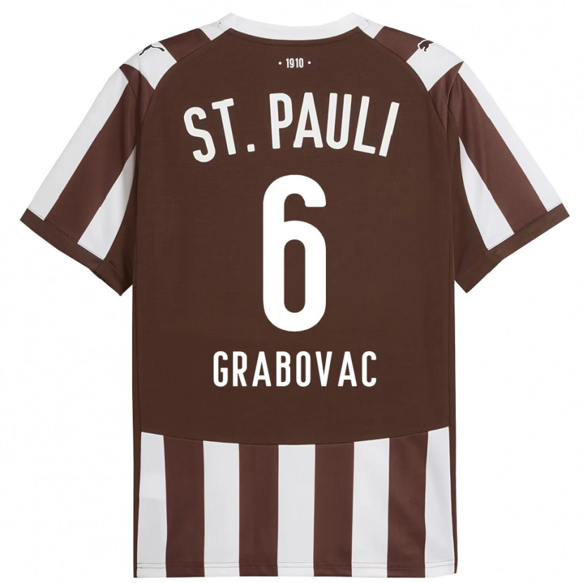 Danxen Uomo Maglia Danijel Grabovac #6 Caffè Bianco Kit Gara Home 2025/26 Maglietta