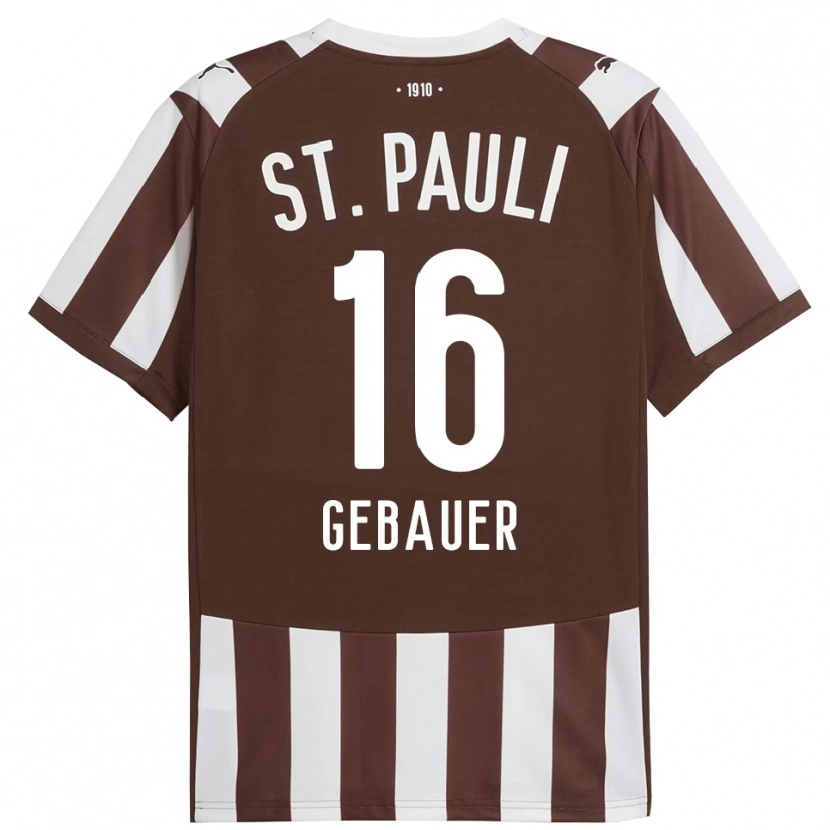Danxen Uomo Maglia Florian Gebauer #16 Caffè Bianco Kit Gara Home 2025/26 Maglietta