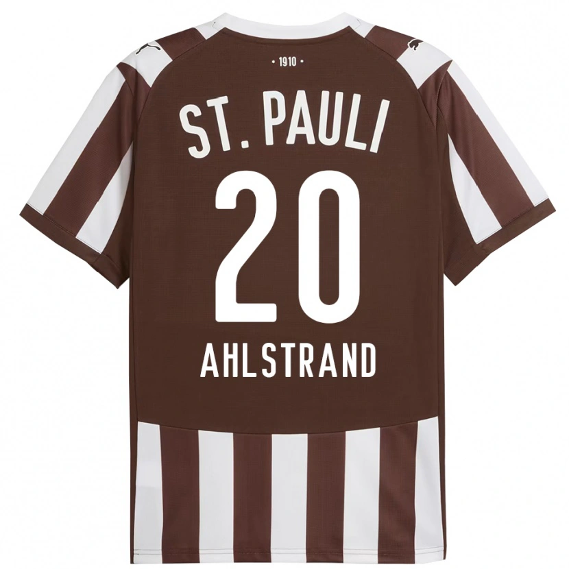 Danxen Uomo Maglia Erik Ahlstrand #20 Caffè Bianco Kit Gara Home 2025/26 Maglietta