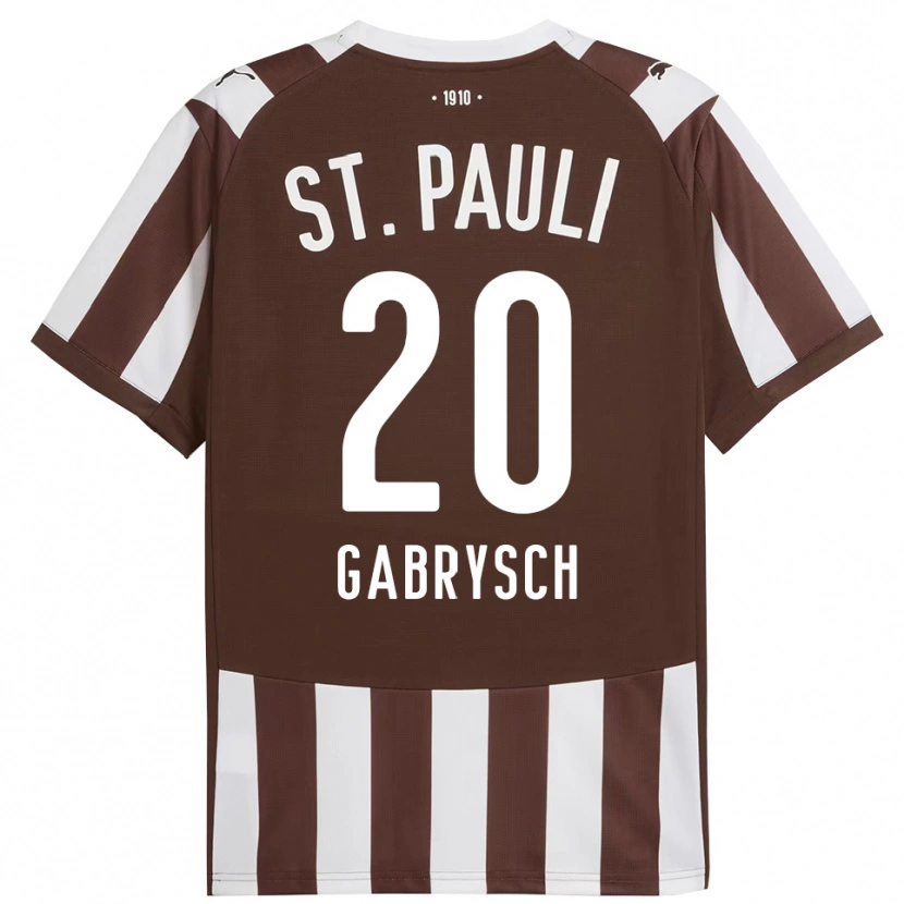 Danxen Uomo Maglia David Gabrysch #20 Caffè Bianco Kit Gara Home 2025/26 Maglietta