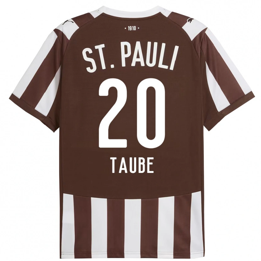 Danxen Uomo Maglia Linnea Taube #20 Caffè Bianco Kit Gara Home 2025/26 Maglietta