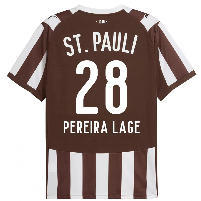 Danxen Uomo Maglia Mathias Pereira Lage #28 Caffè Bianco Kit Gara Home 2025/26 Maglietta