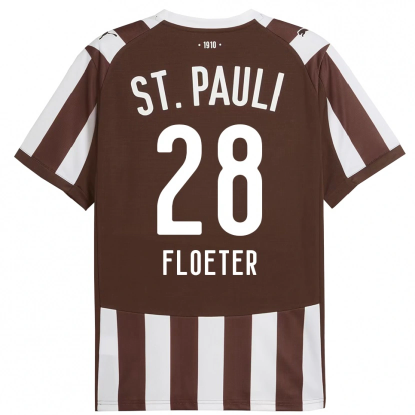 Danxen Uomo Maglia Joline Floeter #28 Caffè Bianco Kit Gara Home 2025/26 Maglietta