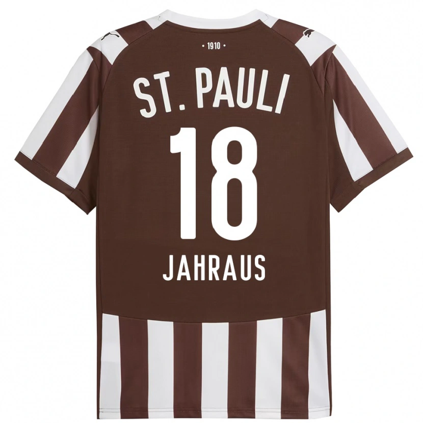 Danxen Uomo Maglia Luis Jahraus #18 Caffè Bianco Kit Gara Home 2025/26 Maglietta
