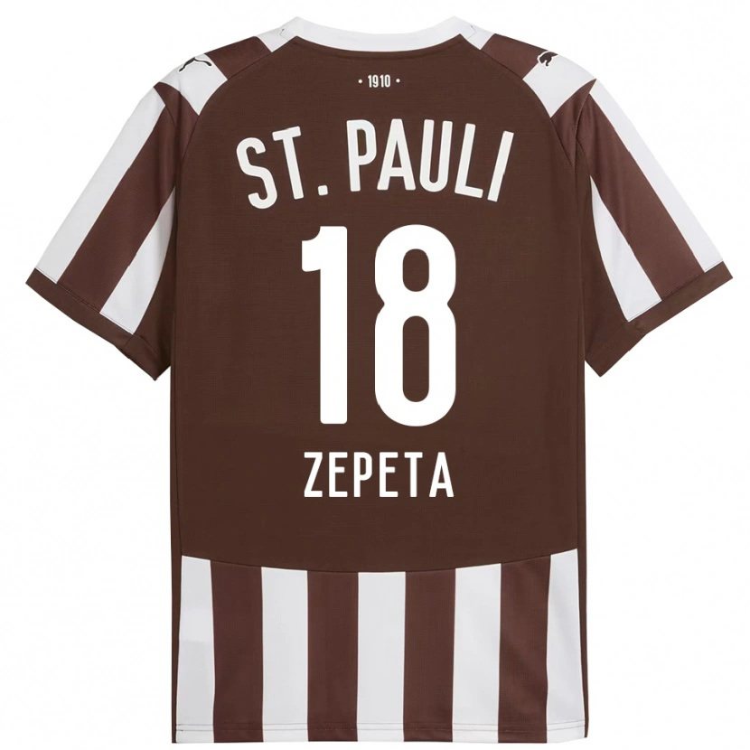 Danxen Uomo Maglia Atakan Zepeta #18 Caffè Bianco Kit Gara Home 2025/26 Maglietta