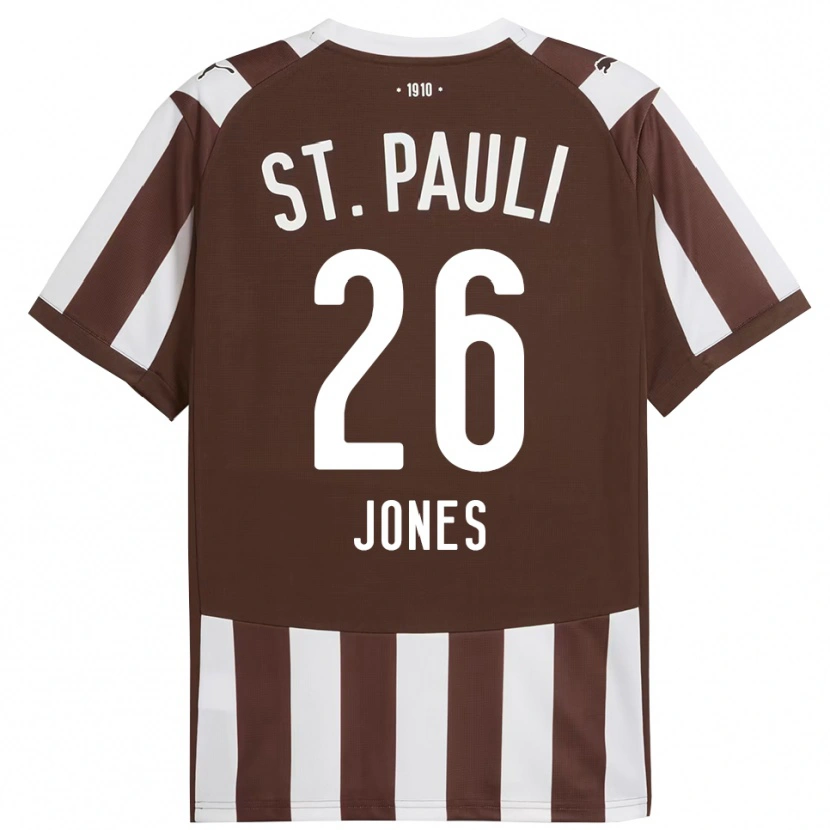 Danxen Uomo Maglia Ricky-Jade Jones #26 Caffè Bianco Kit Gara Home 2025/26 Maglietta