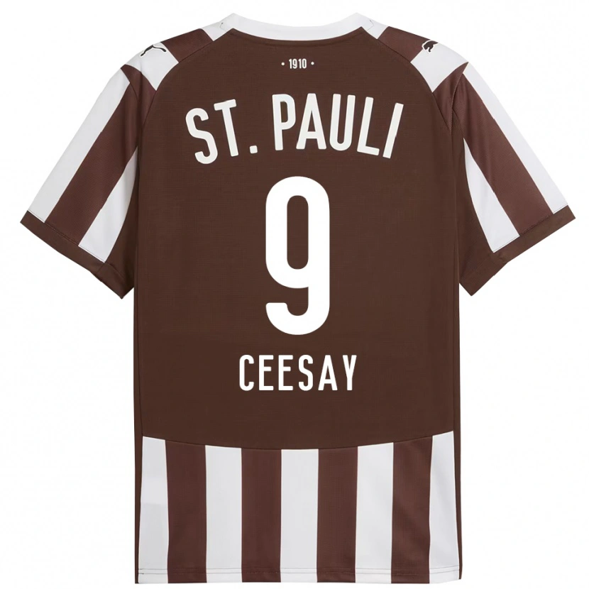 Danxen Uomo Maglia Abdoulie Ceesay #9 Caffè Bianco Kit Gara Home 2025/26 Maglietta