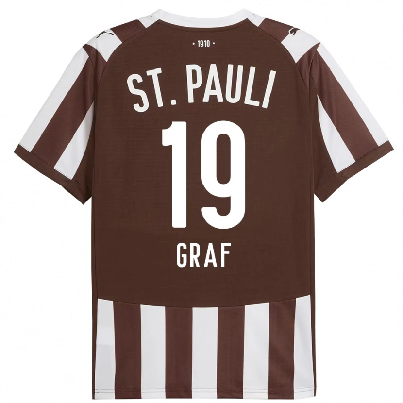 Danxen Uomo Maglia Alexander Graf #19 Caffè Bianco Kit Gara Home 2025/26 Maglietta