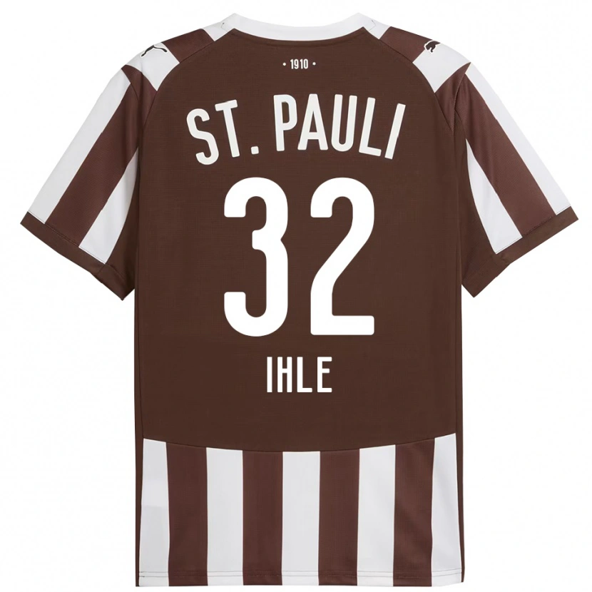 Danxen Uomo Maglia Friederike Ihle #32 Caffè Bianco Kit Gara Home 2025/26 Maglietta