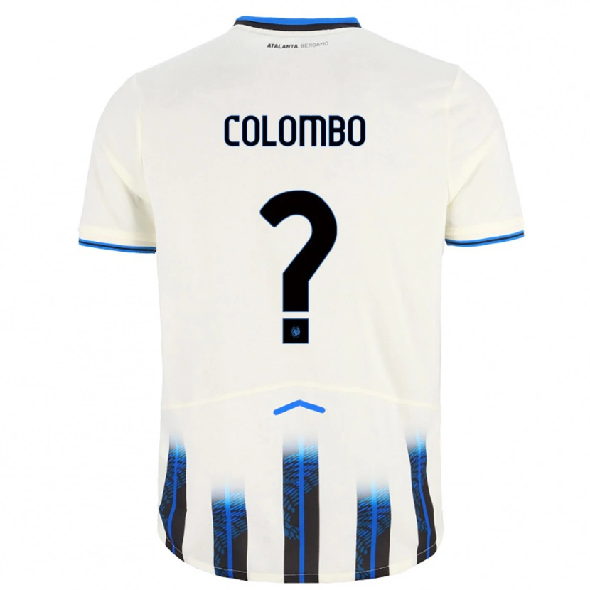 Danxen Uomo Maglia William Colombo #0 Bianco Blu Kit Gara Away 2025/26 Maglietta