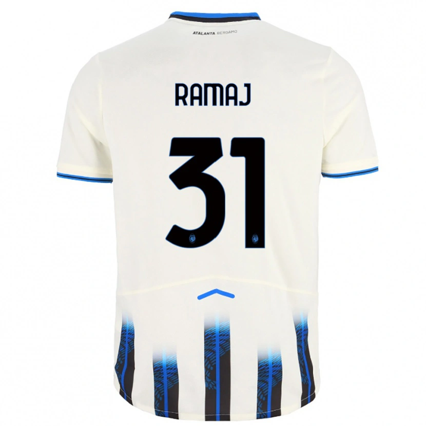 Danxen Uomo Maglia Gabriel Ramaj #31 Bianco Blu Kit Gara Away 2025/26 Maglietta