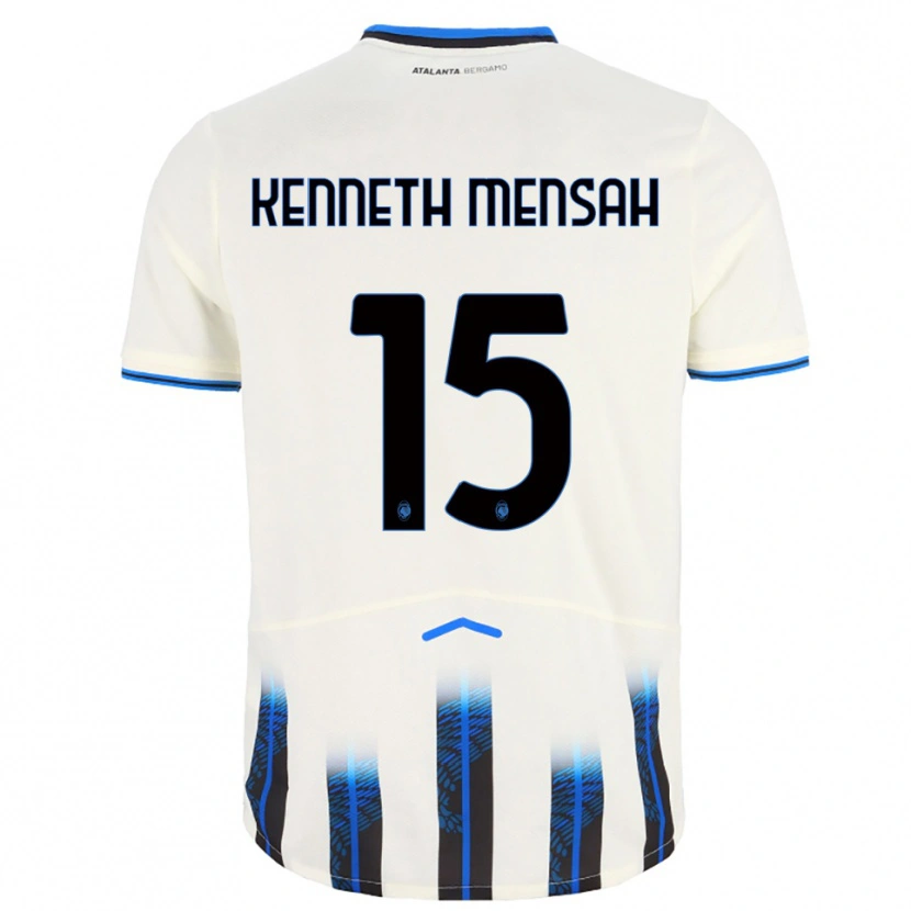 Danxen Uomo Maglia Anthony Mensah #15 Bianco Blu Kit Gara Away 2025/26 Maglietta