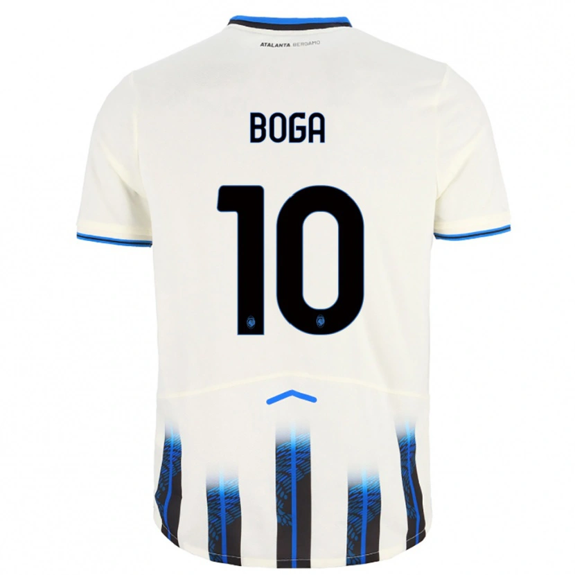 Danxen Uomo Maglia Jeremie Boga #10 Bianco Blu Kit Gara Away 2025/26 Maglietta