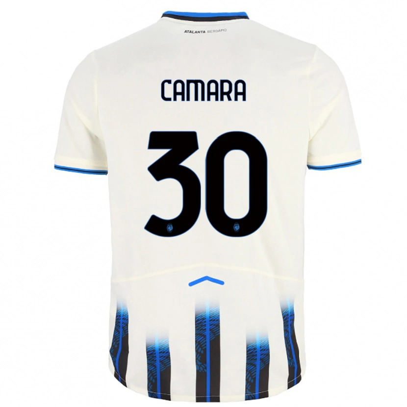 Danxen Uomo Maglia Henry Camara #30 Bianco Blu Kit Gara Away 2025/26 Maglietta