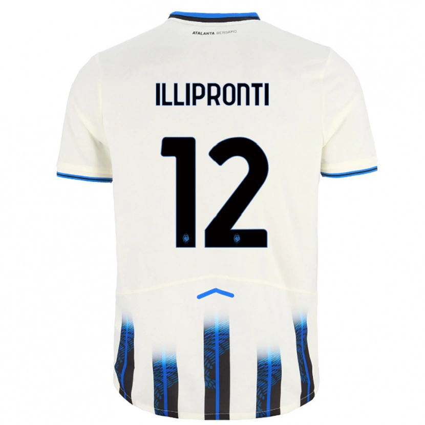 Danxen Uomo Maglia Filippo Illipronti #12 Bianco Blu Kit Gara Away 2025/26 Maglietta