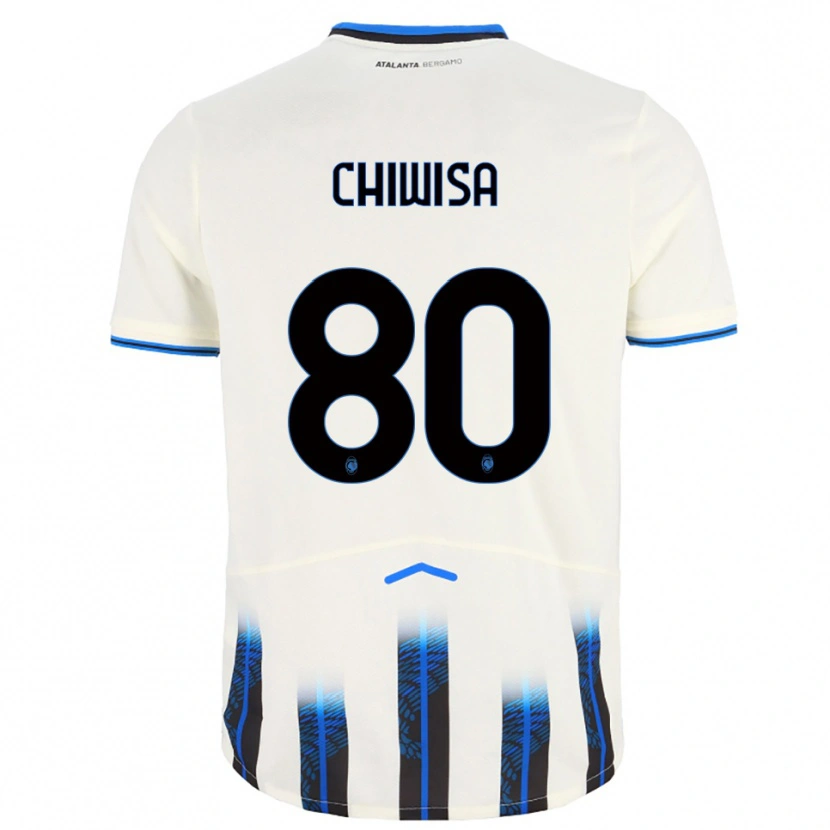 Danxen Uomo Maglia Mannah Chiwisa #80 Bianco Blu Kit Gara Away 2025/26 Maglietta