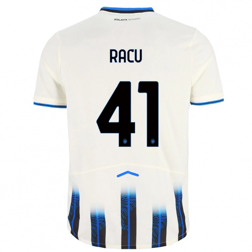 Danxen Uomo Maglia Andrei Racu #41 Bianco Blu Kit Gara Away 2025/26 Maglietta