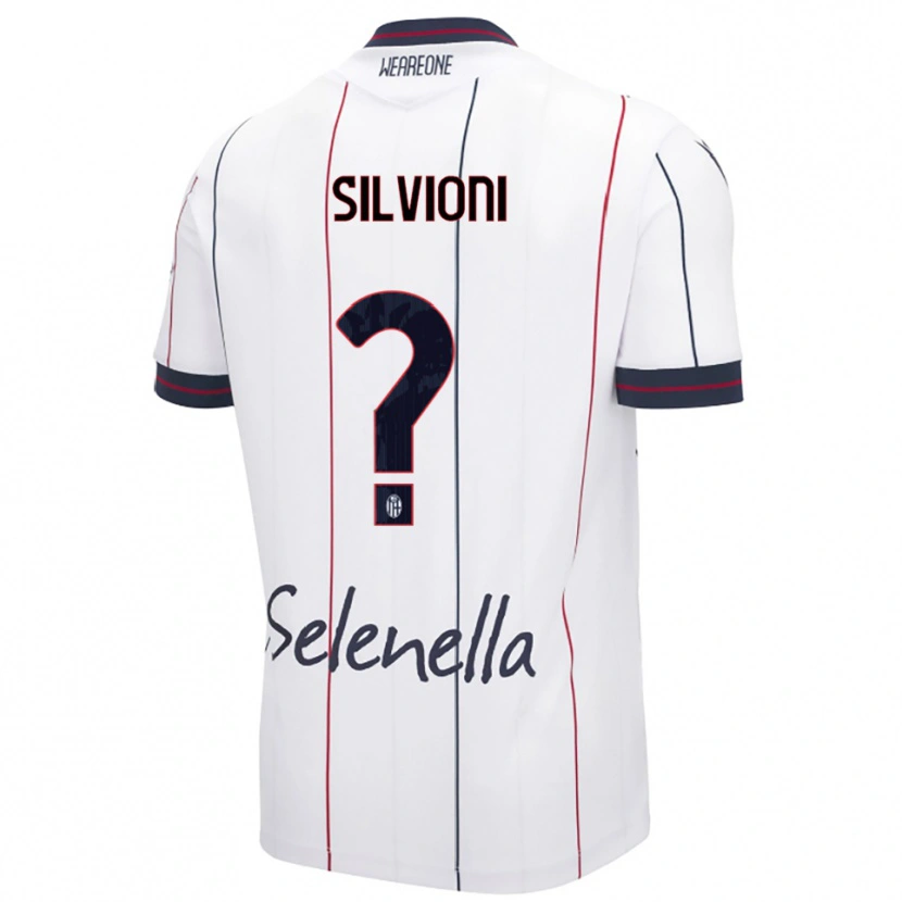 Danxen Uomo Maglia Ludovica Silvioni #0 Bianco Blu Royal Kit Gara Away 2025/26 Maglietta