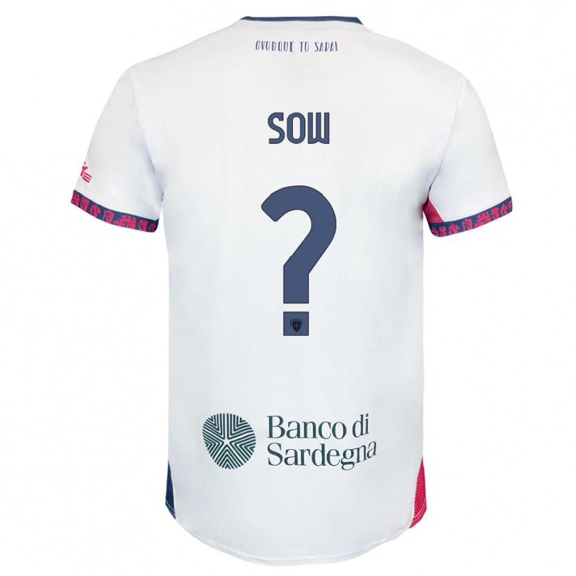 Danxen Uomo Maglia Mohamed Sow #0 Bianco Blu Navy Rosso Kit Gara Away 2025/26 Maglietta