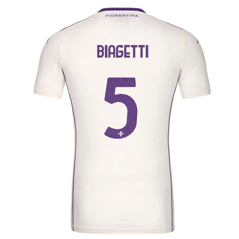 Danxen Uomo Maglia Christian Biagetti #5 Bianco Viola Rosso Kit Gara Away 2025/26 Maglietta