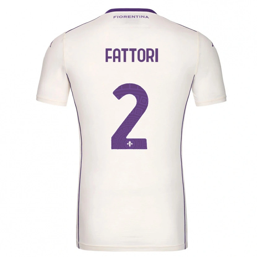 Danxen Uomo Maglia Filippo Fattori #2 Bianco Viola Rosso Kit Gara Away 2025/26 Maglietta