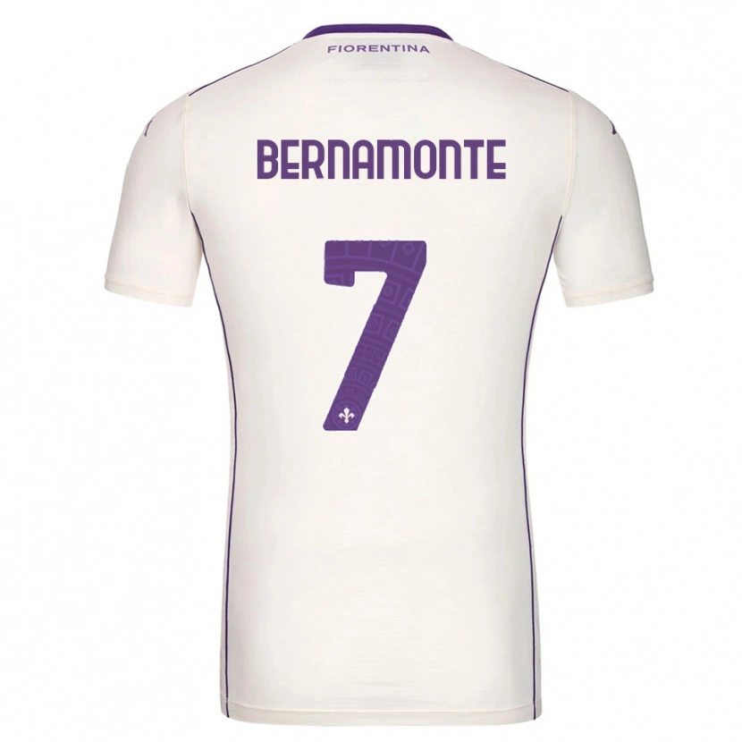 Danxen Uomo Maglia Lorenzo Bernamonte #7 Bianco Viola Rosso Kit Gara Away 2025/26 Maglietta