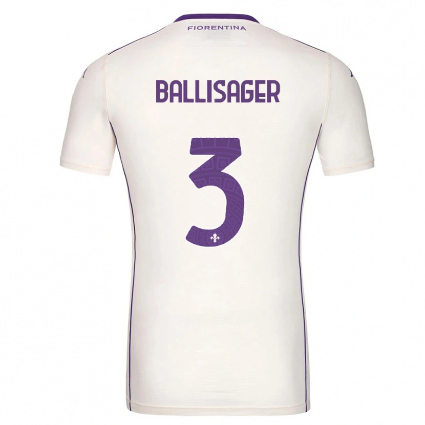 Danxen Uomo Maglia Stine Ballisager Pedersen #3 Bianco Viola Rosso Kit Gara Away 2025/26 Maglietta