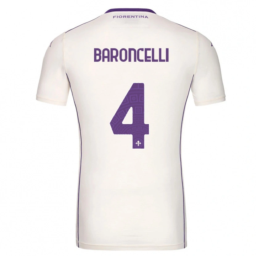 Danxen Uomo Maglia Leonardo Baroncelli #4 Bianco Viola Rosso Kit Gara Away 2025/26 Maglietta