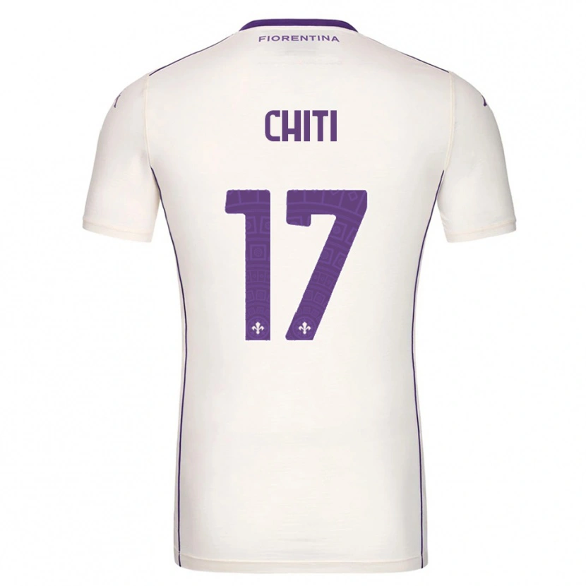 Danxen Uomo Maglia Alessio Chiti #17 Bianco Viola Rosso Kit Gara Away 2025/26 Maglietta