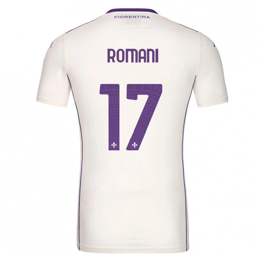 Danxen Uomo Maglia Lorenzo Romani #17 Bianco Viola Rosso Kit Gara Away 2025/26 Maglietta