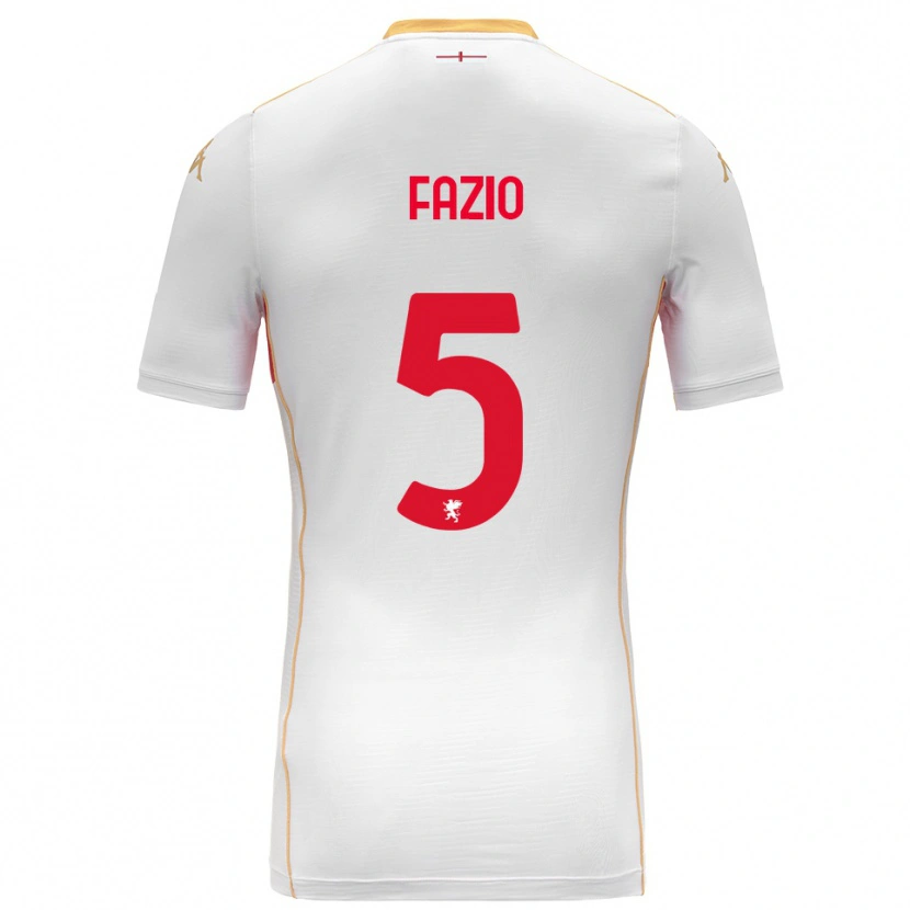 Danxen Uomo Maglia Lorenzo Fazio #5 Bianco Rosso Kit Gara Away 2025/26 Maglietta