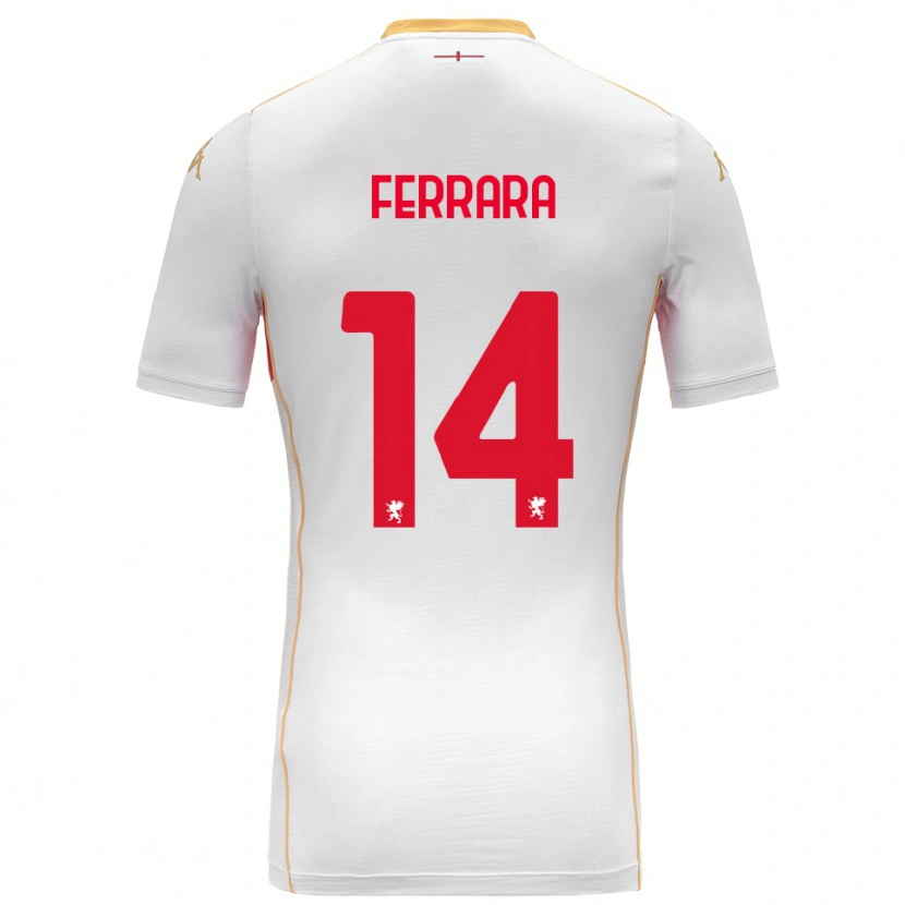 Danxen Uomo Maglia Anastasia Ferrara #14 Bianco Rosso Kit Gara Away 2025/26 Maglietta