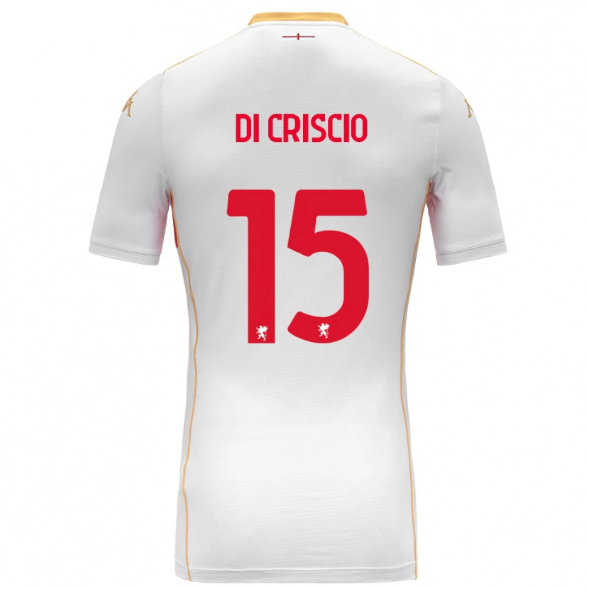Danxen Uomo Maglia Federica Di Criscio #15 Bianco Rosso Kit Gara Away 2025/26 Maglietta