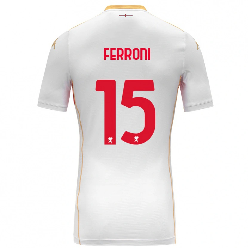 Danxen Uomo Maglia Leonardo Ferroni #15 Bianco Rosso Kit Gara Away 2025/26 Maglietta
