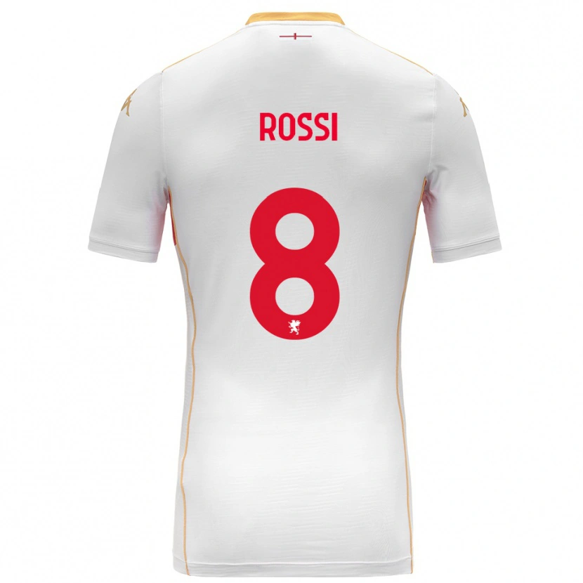 Danxen Uomo Maglia Gianluca Rossi #8 Bianco Rosso Kit Gara Away 2025/26 Maglietta
