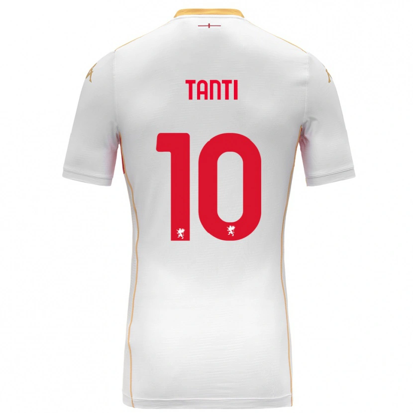 Danxen Uomo Maglia Caden Tanti #10 Bianco Rosso Kit Gara Away 2025/26 Maglietta